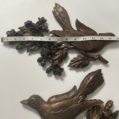 Vintage Dart Coppercraft Guild 1967 Birds & Dogwood Floral Wall Art Decor Set 2