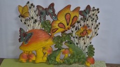 Vintage 1970’s Homco Mushroom Butterfly Frog Plastic Wall Plaque