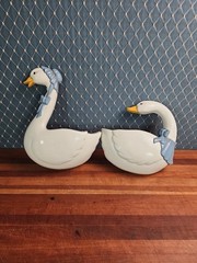 2 Vintage 1987 HOMCO Burwood Country Geese Wall Pockets County Farmhouse 80s