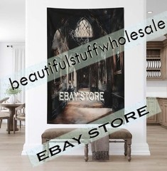 Gothic Abandoned Interior Wall Hanging Tapestry Moody 39X59 in