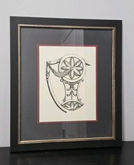 Set of 3 Kinder Harris “Ornate Chair Backs” Framed Art Prints — Vintage