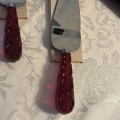 Vintage Avon Cape Cod Red Glassware Lot Butter Dish Salt Pepper Gravy 2 Servers