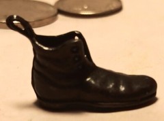 VICTORIAN BOOT charm vtg goth metal black shoe bracelet pendant jewelry