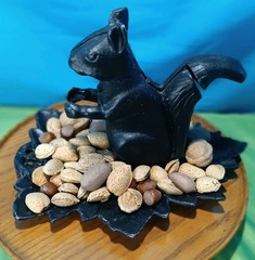 Vintage Aluminum Cast Squirrel Collectible Nut Cracker Black