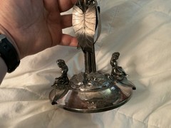 Antique Rogers Smith Co Meriden CT Art Nouveau Victorian Floral Pedestal Server