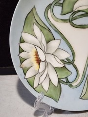 Art Deco Haviland Lotus Flower Lily Pads Porcelain Plate 8.5″ Hand Painted