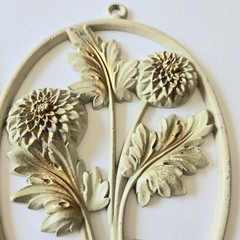 Vintage Sexton Metal Craft Wall Art Wild Flowers Floral Ovals 1970s/80s