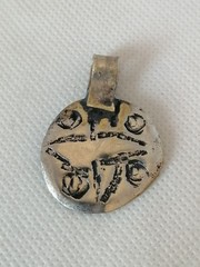 Extremely Rare Ancient Viking Amulet Coin Silver Color Pendant Artifact Stunning