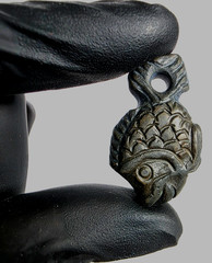 300 BC Ancient Carved Engraved Gemstone Pendant Medallion Amulet Fish