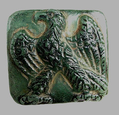 300 BC Authentic Ancient Roman hololith Ring Engraved Gemstone Depict Eagle