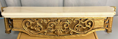 Vintage Syroco Gold Wall Shelf Faux Marble Top Hollywood Regency 22″ USA