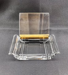 Vintage Art Deco Hinged Clear Glass Jewelry Casket / Trinket Box 1930s–40s READ