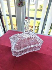 Vintage Large Lead Crystal Covered Nut/Candy Dish