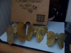 Set 3 vintage Home Interiors brass bronze tone metal butterflies wall decor OBOX