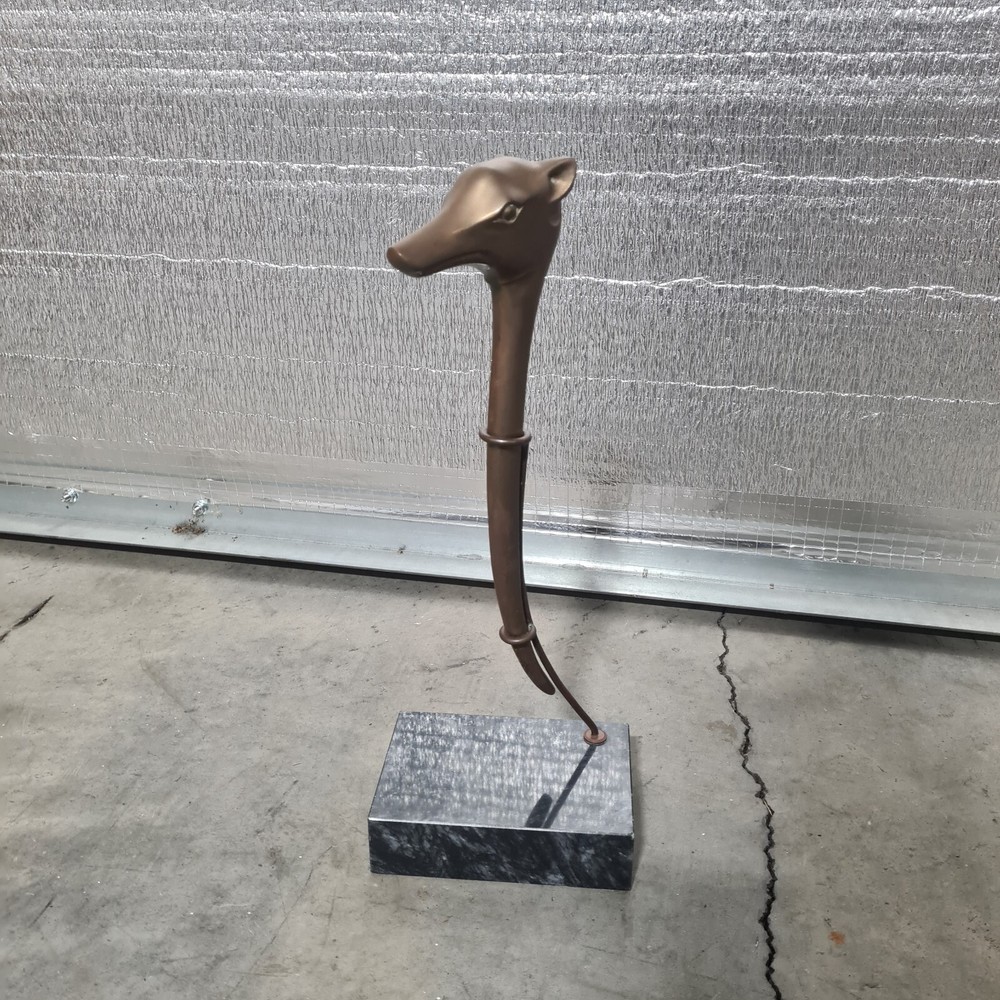 Vintage Dolbi Cashier Brass Marble Sculpture Modernist Hollywood Regency