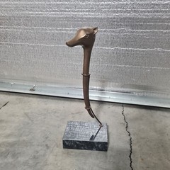 Vintage Dolbi Cashier Brass Marble Sculpture Modernist Hollywood Regency