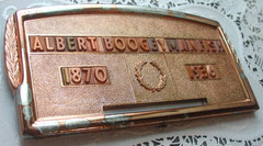 Vintage Halloween Grave Marker Funeral Home Plaque Albert “The Boogeyman” Fish