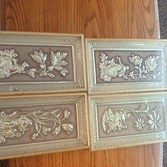 Metalcraft Four Seasons Metal Relief Wall Plaques Set, Silver/Gold/Gray
