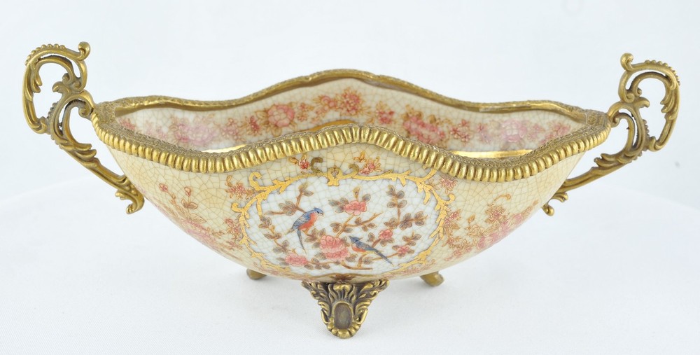 Art Deco Style Bowl Soapdish Flower Art Nouveau Style Porcelain Porcelain