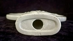 Blanc de Chine Porcelain Decor of Bas Relief Faerie Before Full Moon Backdrop