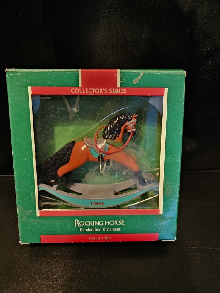 Hallmark Keepsake Ornament 1989 Rocking Horse Ninth In series brown horse In Box