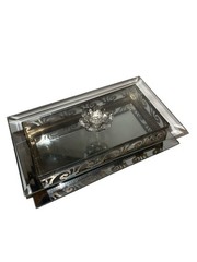Metal Filigree 😻 Studio ￼ Glass Mirrored Rectangle ￼Vanity Dresser Box Fun