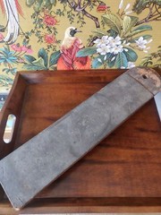 Antique late 19th century Oakleys Wellington knife polish board oak and leather