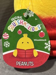 Squishmallows Snoopy Brown Christmas Peanuts Gang Plush Football Vest Woodstock