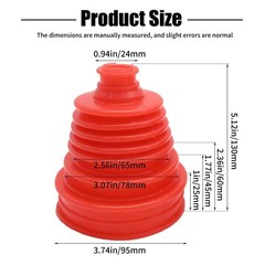 Silicone CV Joint Boot Kit Height Constant Velocity Red Set 2PC 5″ 125-130 mm