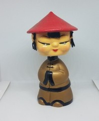 Vintage 1950’s CDGC Red Hat Asian Female Bobblehead Japan