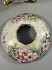 Antique GDA France Hand Painted Floral Hairpin Receiver Porcelain Dish Limoges