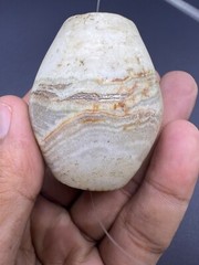Ancient Old Antique Bactrian Top Alabaster Stone Bead From Balkh Afghanistan