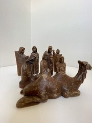 Carved Nativity Figures Modernists Wood Sculpture Mid Century Modern Mcm Era