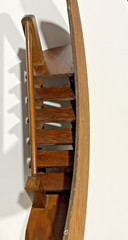 Vtg MCM Wood Crescent Moon Staircase Shelf *READ*