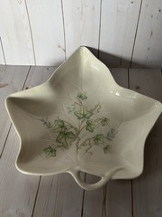 Belleek Ireland Classic Ivy Leaf Shaped Dish 9”