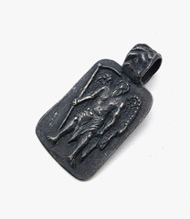 Ancient Roman Greek God Kronos Saturn of Time and Harvest Silver Pendant Chronos