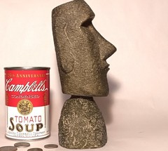 RAPA NUI vtg easter island tiki bar statue bobblehead stone rock toy man cave