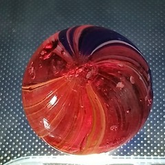 .65″ Antique German Indian Amethyst/Red Maglite Marble- #Q129