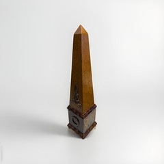 Vintage Neoclassical Style Brass Composition and Partial Ebonized Table Obelisk