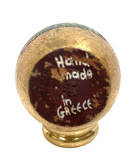 Gold Gilt with Religious Figure Decorative Wood Egg Made In Greece
