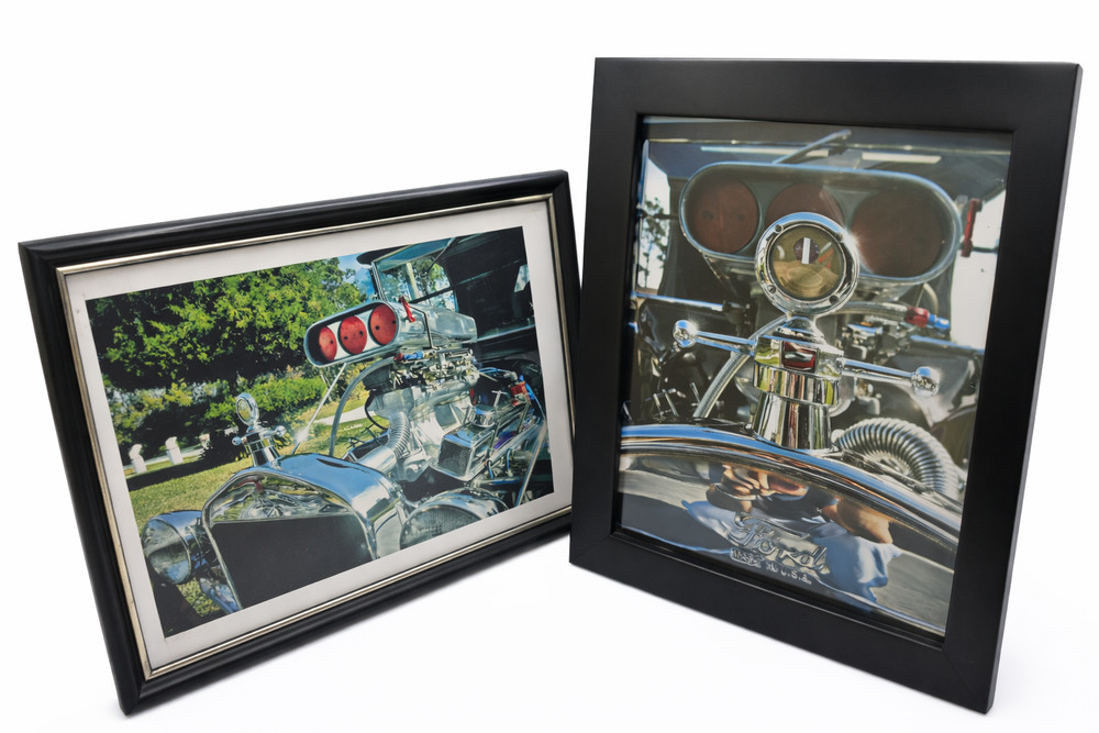 Lot 2 Framed 8×10 Ford Hot Rod Engine Photos Rat Rod Garage Man Cave Art N8