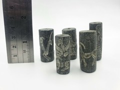 5 Pieces Lot Ancient Near Eastern Genuine Black Stone Cylinder Seals