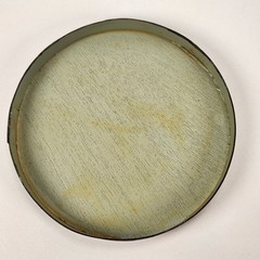 2 VTG Hand Painted Round Wood Lid Dogwood Berries Chickadee Bird Farmhouse Decor