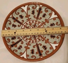 Original Signed BONIS Pottery Greece Wall Art Plate Terracotta Hand Made (2016)