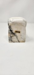 Stunning Vintage Restoration Hardware Solid Marble Scrolled Bookends Pair- Heavy