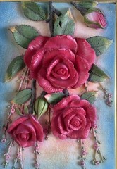 3D Rose Art Handmade Italy Matthias Huber In Original Box 16 Inch x 12 Inch