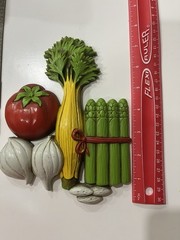 Vintage 1975 Homco Wall Hanging Plaques Lobster Vegetables 3 Piece