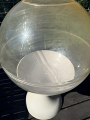 Vintage MCM Dome Terrarium Planter with Retro hour glass Base Atomic Era No Lid