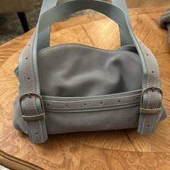 Longaberger Sisters Collection Blue Fold Over Purse