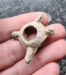 Rare Celtic Lead Bead / Proto Money Cruciform Amulet Antique Metal Detector Find